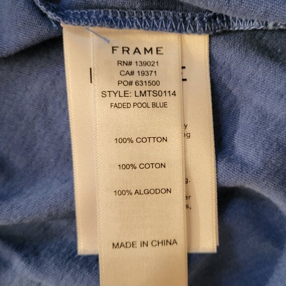 NWT Men's FRAME Pocket Tee, "Classic," Pool Blue, Medium Blue, Sz M - Picture 12 of 12